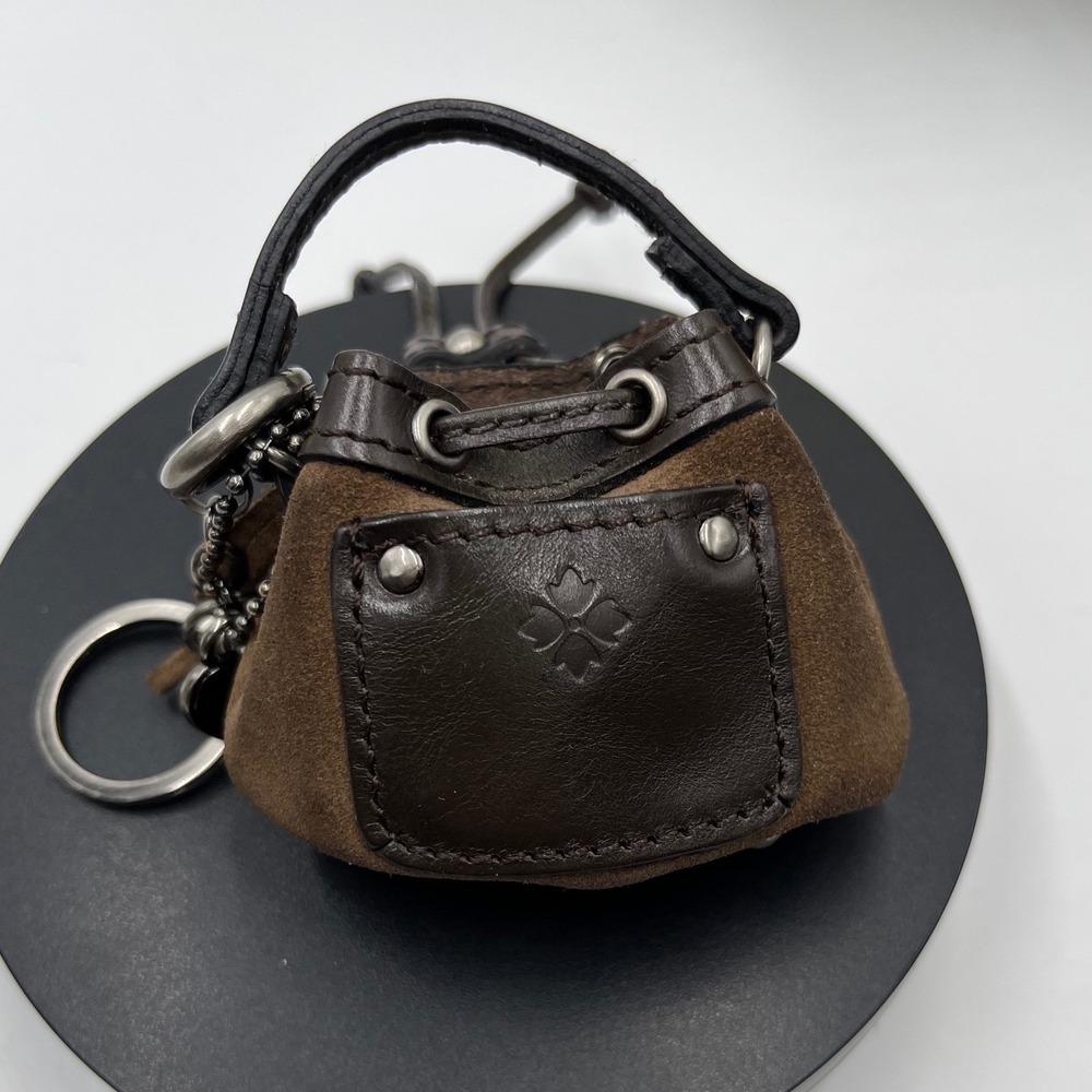 Patricia Nash Brown Mini Elisa Chain drawstring bucket bag Satchel Charm